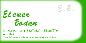 elemer bodan business card